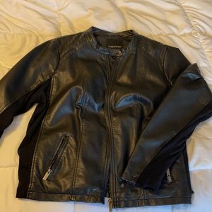 Plus Size Black Faux Leather Jacket